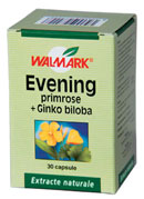 Evening Primrose + Ginko Biloba - 250 mg + 400 mg (30 de capsule)
